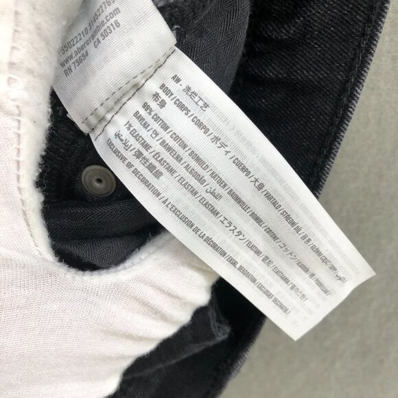 Abercrombie & Fitch Skinny High Rise Jean Womend 20 Short 35S Black Split Hem - Picture 8 of 12